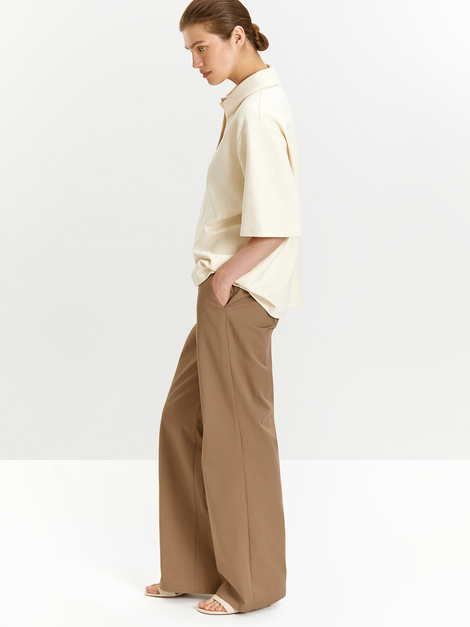 Брюки прямого кроя из хлопка